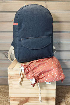 SAC à DOS Denim et Coton + Sac à Goûter Imperméble