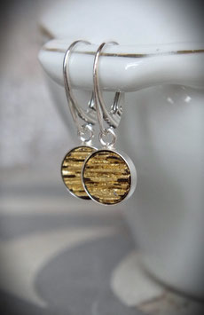 Nachhaltiger Holzschmuck-Unikate-Filigrane Ohrhänger aus recyceltem Holz und Silber