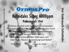 Kolloidales Monoatomisches Silber 6000ppm 30ml