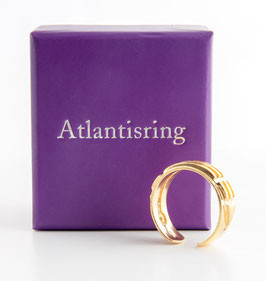 Atlantisring (Damengröße) vergoldet offen, 925 Sterling Silber