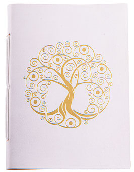 Schreibbuch Lebensbaum weiß/gold 144 Seiten (leer)