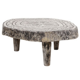 Handgesneden salontafel zwart/wit