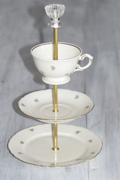 Etagère beige mit Goldrand, Nr. 9