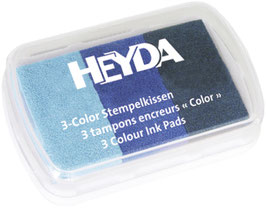 Stempelkissen 3 color Blautöne Heyda