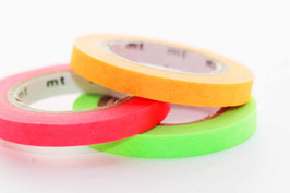 Masking-Tape-Set 3 schmale Rollen "uni neon orange, pink, hellgrün"