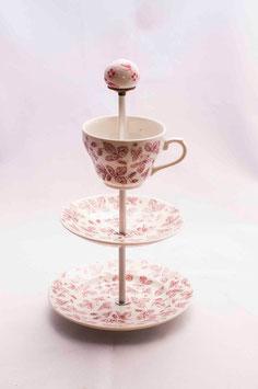 Etagère Nr. 1219, rote Blumenmuster