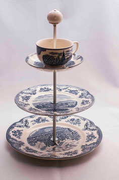 Etagère Nr. 1222, blaue Muster