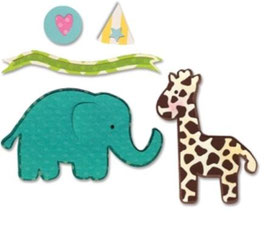 Sizzix Thinlits Die, "Elephant & Giraffe"