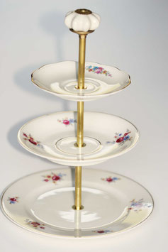 Etagère Nr. 42, beige mit Blumen
