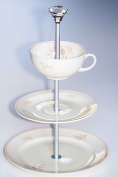 Etagère Nr. 39, beige mit braunen Blüemli