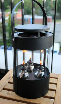 Windlicht met 3 olieflesjes