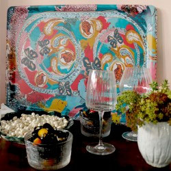 Pinson rose - Plateau en mélaminé M