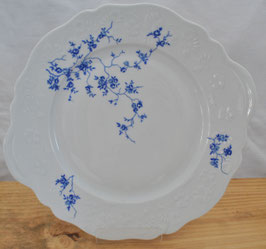 Plat porcelaine fleurs bleues