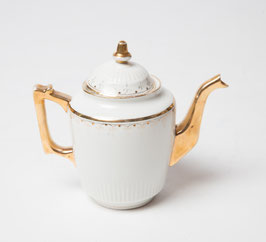 Théière porcelaine - blanc et or 7593