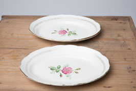 2 plats ovales en porcelaine