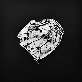 Sérigraphie d'art en Edition Black Silver "Iron heart" d’après une photo de Raynald Najosky