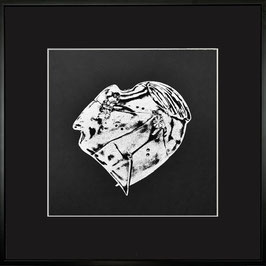 Sérigraphie d'art Prête à Poser en Edition Black Silver "Iron heart" d’après une photo de Raynald Najosky (Frais de port offerts en France métropolitaine !)