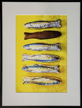 Sérigraphie d'art Prête à Poser "Choco Sardines" d’après une photo de Sophie Loustau