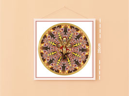 Mandala 20x20 cm sur toile sur châssis caisse américaine blanche (cadre) -441