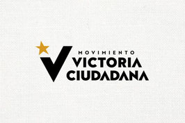 Bandera del Movimiento Victoria Ciudadana (MVC) - Fondo Blanco/Texto (Nilon 3'x5')