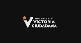 Bandera del Movimiento Victoria Ciudadana (MVC) - Fondo Negro/Texto (Nilon 3'x5')
