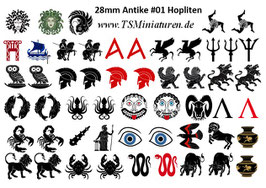 28mm Decals Antike #01 Griechen Hopliten