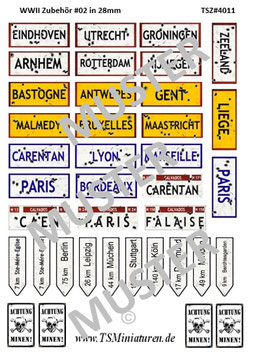 28mm WWII Zubehör #02 Europa Wegweiser