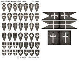 28mm Shield Sticker Crusader #05 Orden der Malteser