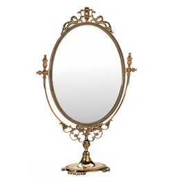 ミラー 鏡 おしゃれ スタンドミラー オーバル 置き鏡 卓上ミラー 真鍮 ブラス 姫 イタリー製 スティラーズ STILARS 388045