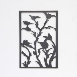 壁飾り ロートアイアン 壁掛けボード ウォールデコレーション バードアイアンボード 花と木の枝と鳥の壁掛け 鉄製壁掛け額 350019