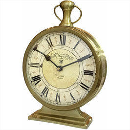 置き時計 おしゃれ 丸型 アンティーク風時計 真鍮製時計 クロック ブラス テーブルクロック 輸入インテリア雑貨 雑貨 84200TC