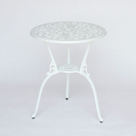 ガーデンテーブル アンティーク風ガーデンテーブル ラウンドテーブル 白いガーデンテーブル アルミニウム製家具 145001
