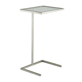 テーブル ビバレッジテーブル アクセントテーブル ガラステーブル コーヒーテーブル モダンタイプテーブル シルバー メタルベース アイアンベース 85520ET
