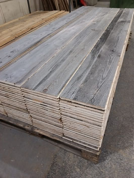Dreischichtplatte Altholz grau Nut & Feder Chalet Wandverkleidung