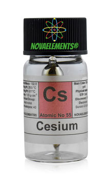 Cesium metal 0.40-0.50 grams 99.95% argon sealed ampoule and vial