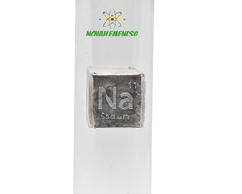 Sodium metal 10mm density cube, shiny oxide free argon sealed