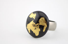 Edelstahlring mit Wechseltop und Blattgold