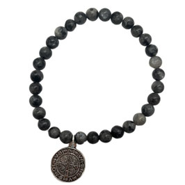 Achat Armband mit Münzanhänger