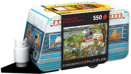 Puzzle Camping Wohnwagen 550 Teile in Blechdose