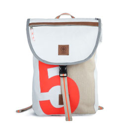 360° Rucksack Landgang mini RESQ weiß/sand Zahl orange