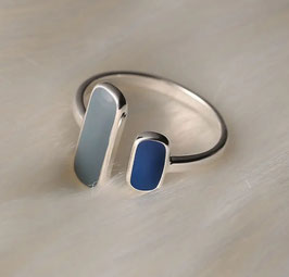 925er Silber Ring Blue Brick verstellbar