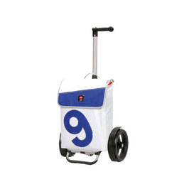 360° Trolley Shopper Boje XL Tura weiß/blau Zahl blau