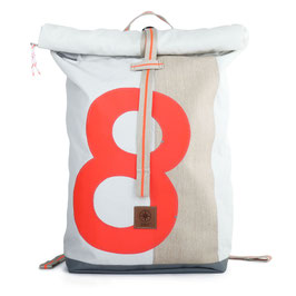 360° Rucksack Tide XL RESQ weiß/sand Zahl orange