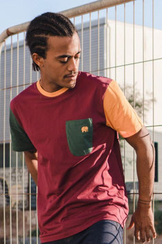 Trendsplant T-Shirt Color Block burgunderrot