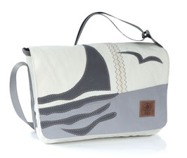 360° Messenger Bag Barkasse mini weiß/grau Segelboot grau