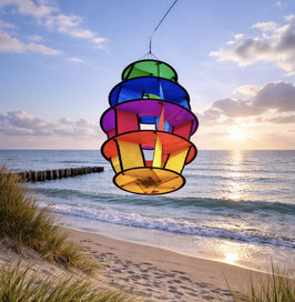 Windspiel Lampion regenbogen "Block Edition"