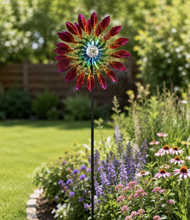 Windspiel Red Flower aus Metall