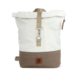 360° Rucksack Möwe weiß Persenning taupe