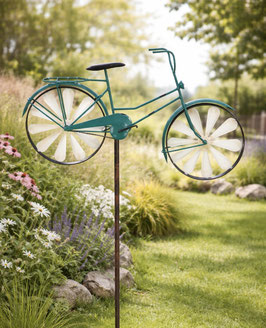 Stilvolles Windspiel Fahrrad aus Metall türkis