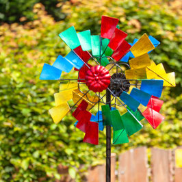 Stilvolles Windspiel Rotor Duett aus Metall